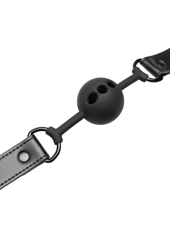 Повітропроникний кляп : Breathable Silicone Ball Gag, чорний Bedroom Fantasies (382980229)