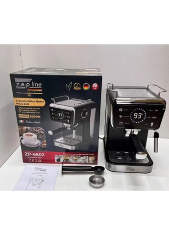 Профессиональная кофемашина ZP-6802 3000Вт, кофеварка с манометром, рожковая кофемашина Zepline (322717789)