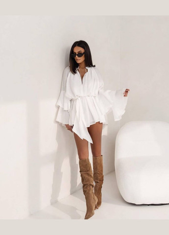 Білий повсякденний, святковий, коктейльна сукня кльош Україна однотонна