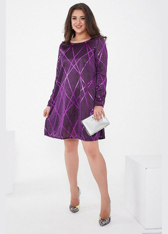 Фиолетовое короткое женское платье, фиолетового цвета, из люрекса, Ager