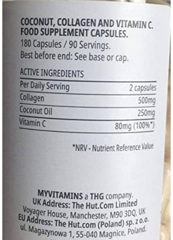 MyProtein Coconut Collagen 180 Caps My Protein (348435275)