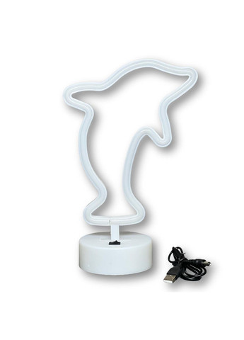 Настінний світильник Дельфін Dolphin на батарейках і USB Неоновий світлодіодний нічник для інтер'єру Forus (317404423)