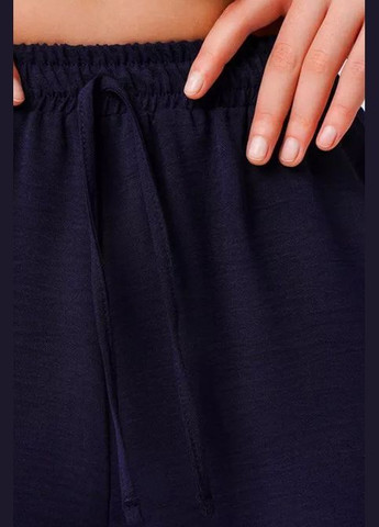 Штаны летние с ткани жатка темно-синего цвета Let's Shop (287558980)