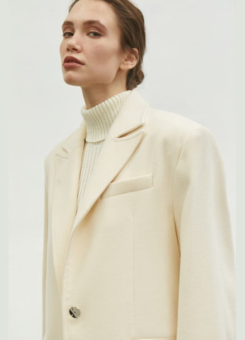 Молочное демисезонное Пальто оверсайз Молочный 651 Papaya