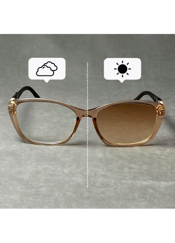 Очки для зрения фотохромные женские – пластиковая оправа, светло-коричневый цвет. Код 24002 С2 -3.0 Fabia Monti (365831718)