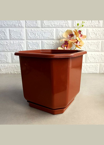 Великий квадратний вазон для великих рослин 36*36*32см 23 л Дама, підлоговий вазон Алеана (370388837)