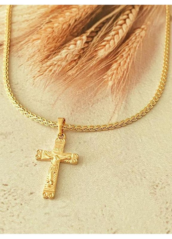 Позолоченная Цепочка 60см + Крестик. Позолота No Brand (360543628)
