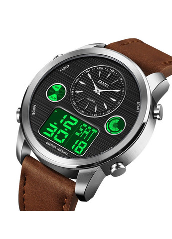 Мужские спортивные часы 1653 (Коричневые с серебристым) Skmei (313653691)