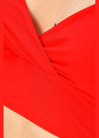 Червоний літній купальник жіночий однотонний червоного кольору роздільний Let's Shop