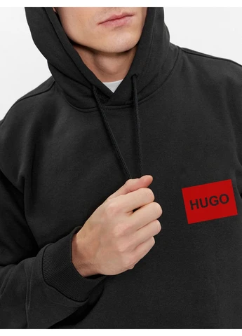 Чоловіче худі на флісі з принтом W9 Black No Brand (389097467)