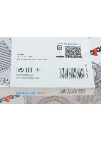 Фільтр повітряний Honda CR-V IV 1.6 i-DTEC 13 A1720 (opt-om) Purflux (381472900)