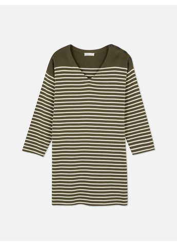 Оливковое (хаки) платье демисезон,хаки в полоску, Primark