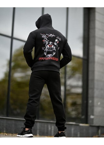 Тактичний чоловічий зимовий костюм на флісі Дрон чорний No Brand