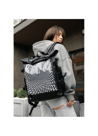 Жіночий рюкзак RollTop Hacking принт Illusion Sambag (329692822)