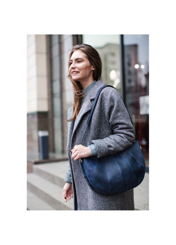 Шкіряна жіноча сумка Круасан синя (A-026254) BlankNote сумка бохо (327874120)