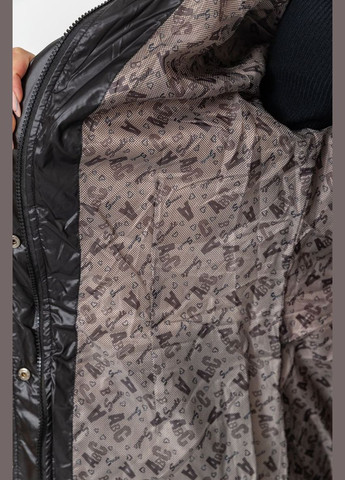 Черная демисезонная куртка женская с поясом, цвет черный, Ager