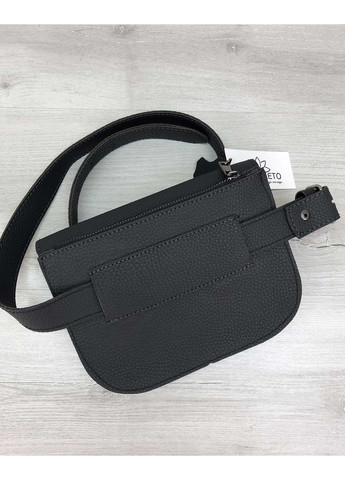 Сумка женская Stacy графитовая из экокожи клатч для повседневного использования с двумя отделениями ProDobro (367264982)