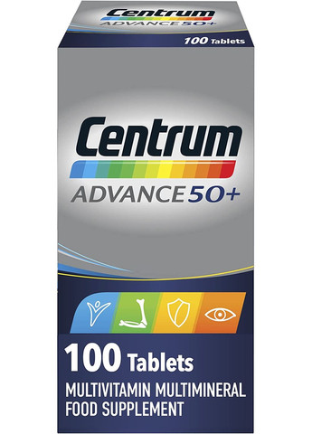 Мультивитаминный комплекс для взрослых Advance 50 Plus после 50 лет (100 таб) Centrum (278773939)
