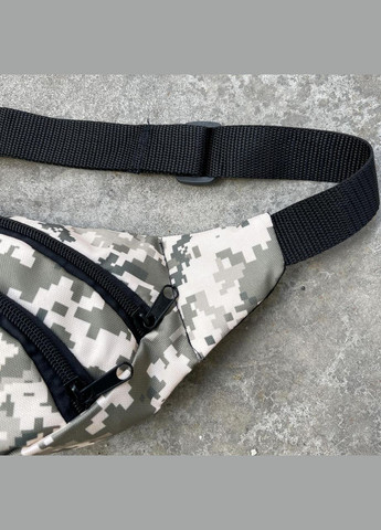 Нагрудная сумка бананка 34х14 Серый Пиксель No Brand (342097555)