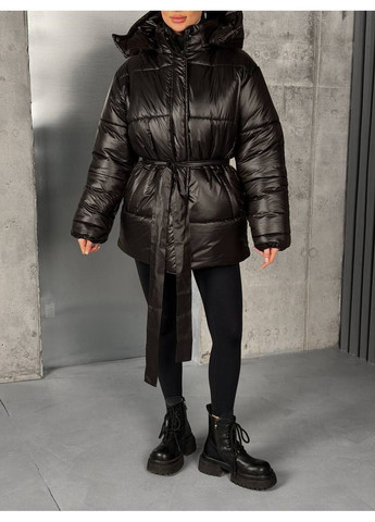 Чорна жіноча куртка зима (-15) No Brand