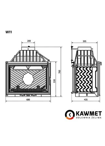 Каминная топка W11 (18,1 кВт) Kaw-Met (385765846)