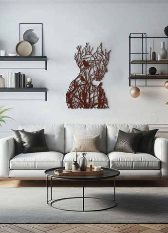 Картина лофт, настінний декор для дому "Мереживо дівчина з птахами", декоративне панно 70х48 см Woodyard (292112904)