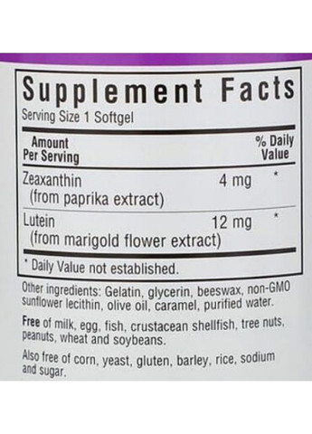 Zeaxanthin Plus Lutein 60 Softgels Bluebonnet Nutrition (294058486)