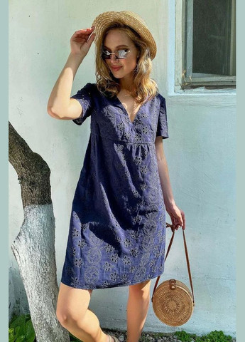 Синее повседневный, кэжуал платье Seventeen