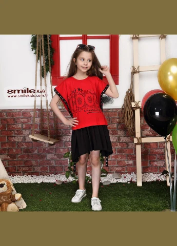 Жовтий літній футболка + спідниця 3066 жовтий Smile