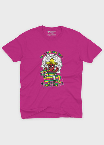 Рожева демісезонна футболка для дівчинки з принтом антигероя - дедпул (ts001-1-fuxj-006-015-003-g) Modno