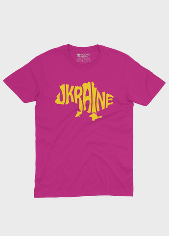 Розовая демисезонная футболка для мальчика с патриотическим принтом карта украины (ts001-2-fuxj-005-1-043) Modno