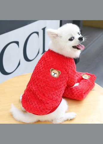 Вязаный махровый свитер для котов и кошек Pet Style "Мишка"Красный M No Brand - (323233984)