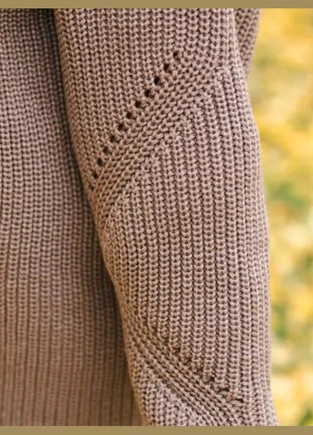 Сіро-бежевий демісезонний светр жіночий із коміром-стійкою моко mkln883-22-2 Modna KAZKA