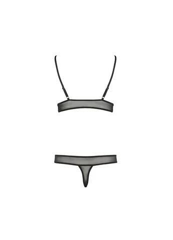 Черный демисезонный комплект белья erza set s/m, black, лиф и трусики Passion