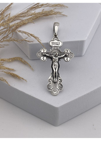 Хрестик чоловічий з срібла 925 проби No Brand (324221995)