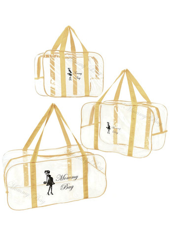 Набор из прозрачных сумок в роддом (S, M, L) Mommy Bag (280942013)