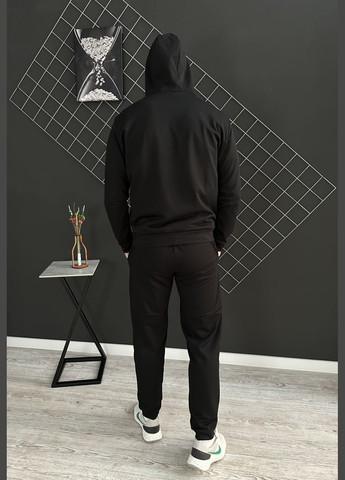 Чорний демісезонний демісезонний спортивний костюм запоріжжя чорний худі + штани (двонитка) Vakko