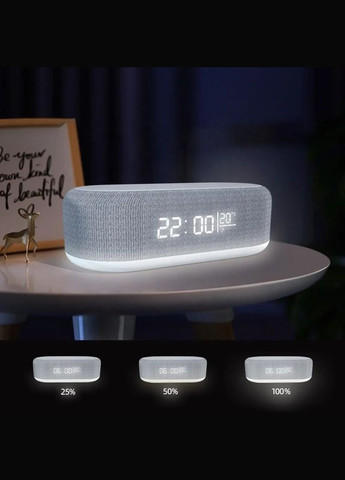 Часы электронные настольные с беспроводной зарядкой, термометром, LED подсветкой для iPhone, Android 4 в 1 (YZ-6) ORIGINAL (302975718)