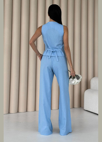 Класичні брюки-палаццо блакитний кольору Jadone Fashion (292653104)