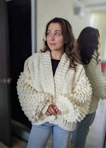 Молочный демисезонный кардиган No Brand