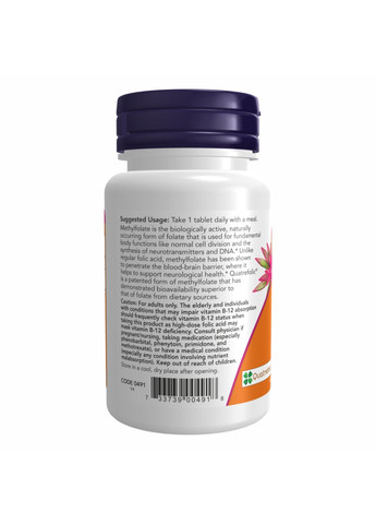 Метафолат 1000мкг 90 таблеток Quatrefolic для здоровья беременных и плода фолиевая кислота витамин B9 Now Foods (368987995)