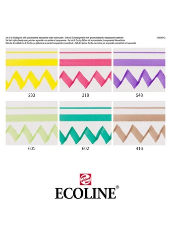 Набор акварельных двусторонних маркеров ECOLINE DUO TIP BOTANIC 6шт Royal Talens (386724088)