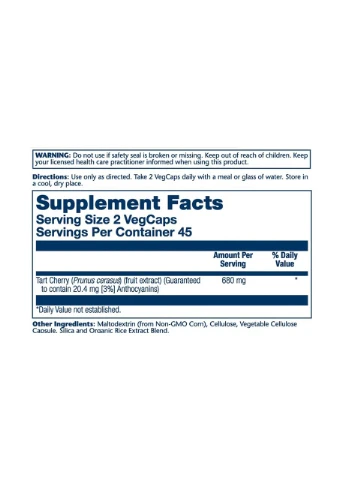 Tart Cherry & Celery Seed 620mg - 60 caps Solaray (369396589)