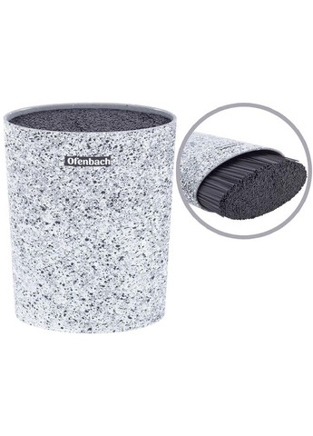 Підставка-колода Snow Marble для кухонних ножів 16х7х22.5см, овальна Ofenbach (372174208)