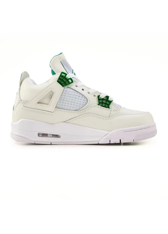 КРОССОВКИ ЖЕНСКИЕ NIKE AIR JORDAN RETRO 4 WHITE GREEN НАЙК АИР ДЖОРДАН No Brand серые демисезоны (367170678)