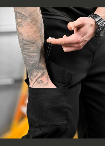 Чоловічі міські штани карго чорні No Brand (340272941)