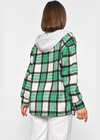 Зеленая джинсовая рубашка в клетку Let's Shop