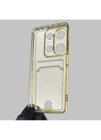 Чехол для POCO M6 Pro 4G с золотой окантовкой с карманом для карт на сяоми поко м6 про золотой Xiaomi (366022545)