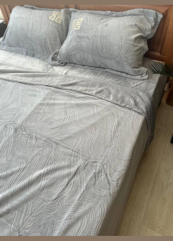 Постільна білизна Плюшева текстура велюру Євро Сірий (П4К-velur--001) No Brand (308755149)