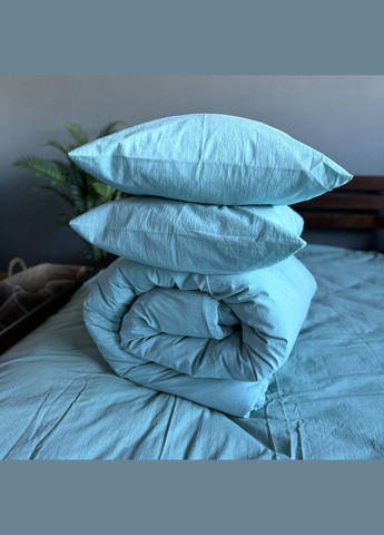 Постельное белье Washed Cotton Полутораспальное 150 x 220 Вареный хлопок Мятная 70 х 70 No Brand (307361378)